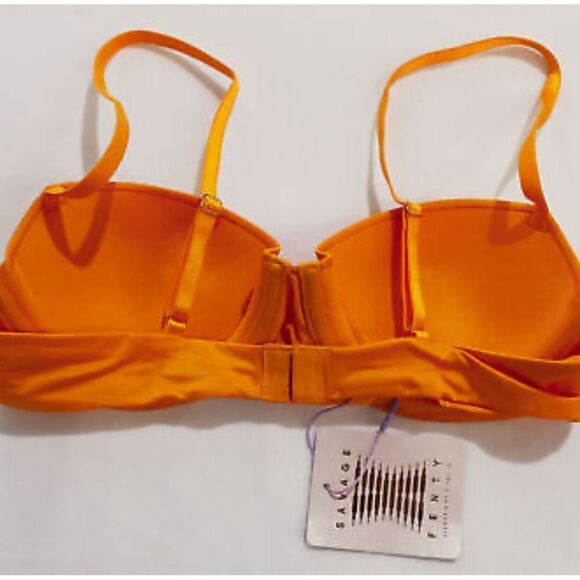 Savage X Fenty Women's Microfiber Low-Cut Bra Orange Size 34B  “NWT” - Picture 2 of 4